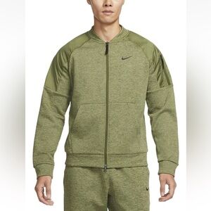 Nike Therma-FIT Bomber Jacket Mens Small Green Training Full Zip DQ4852-326